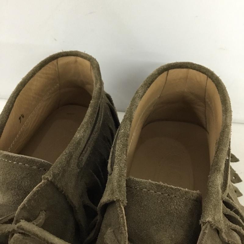 トッズ TOD S ブーツ ショートブーツ フリンジ モカシン 7 1/2 無地 灰 / グレー / メンズ USED 古着 中古 10147765
