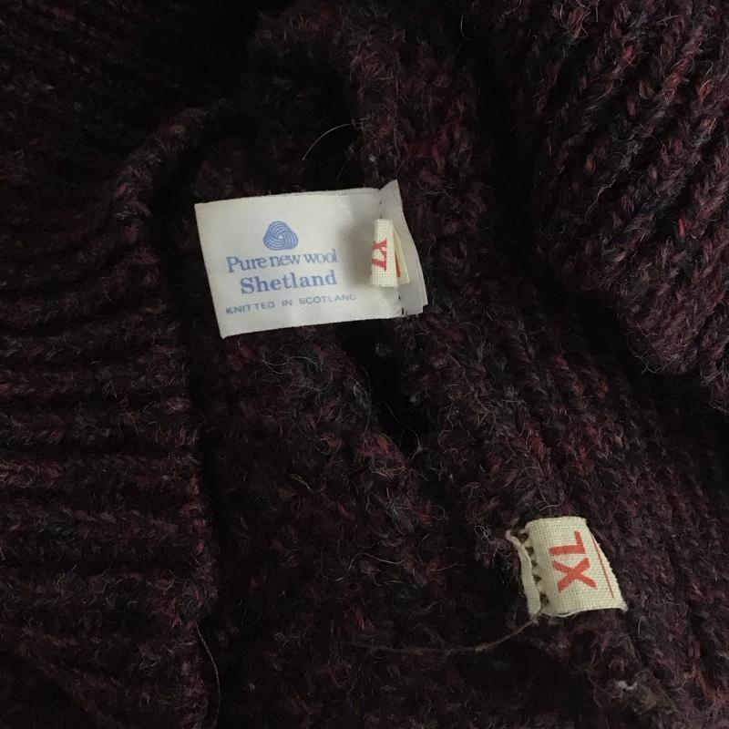古着 USED ニット、セーター 長袖 長袖ニットカットソー クルーネック セーター XL 無地 紫 / パープル / メンズ USED 古着 中古 10148109