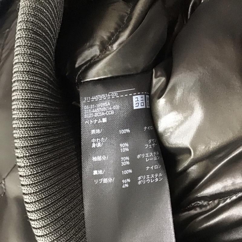 ユニクロ UNIQLO ジャケット、上着 ジャンパー、ブルゾン 311-445765 ハイブリッドダウン MA-1ブルゾン アウター XS 無地 カーキ / カーキ / メンズ USED 古着 中古 10148584