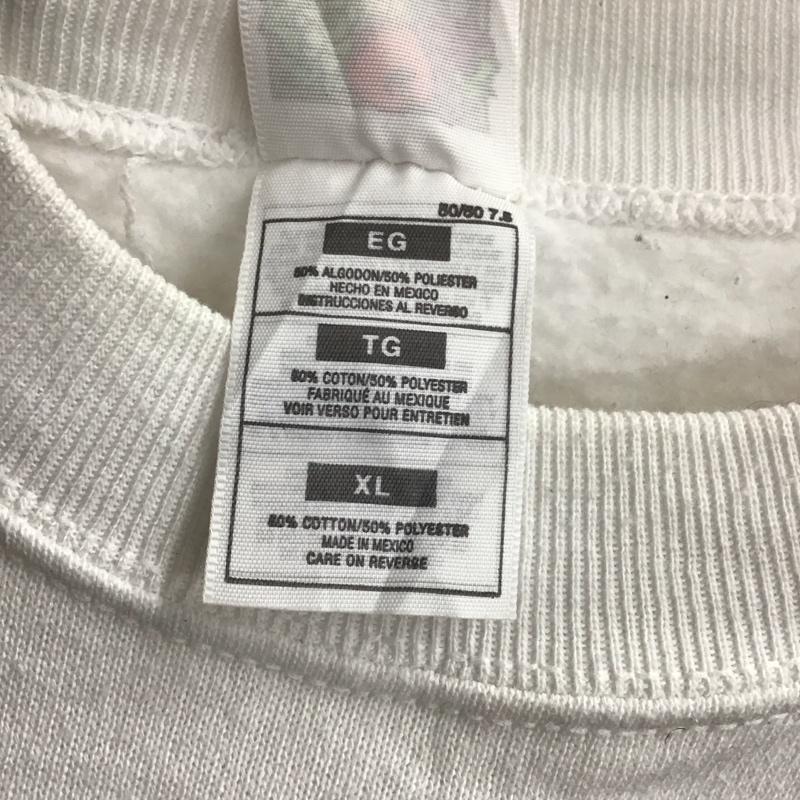 フルーツオブザルーム FRUIT OF THE LOOM トレーナー 長袖 長袖トレーナー スウェット クルーネック プルオーバー XL ロゴ、文字 白 / ホワイト / メンズ USED 古着 中古 10148973