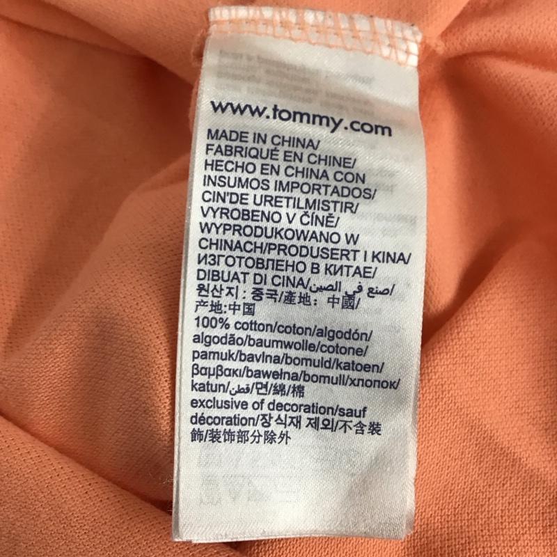 トミーヒルフィガー TOMMY HILFIGER ポロシャツ 半袖 半袖ポロシャツ カラーシャツ 半袖カットソー M ロゴ、文字 橙 / オレンジ / メンズ USED 古着 中古 10148993