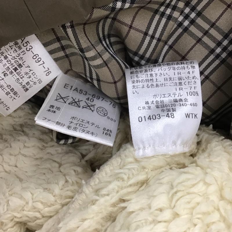 バーバリーブルーレーベル BURBERRY BLUE LABEL ジャケット、上着 ジャンパー、ブルゾン .ジップアップジャケット アウター フード付きジャケット 40 無地 ベージュ / ベージュ / レディース USED 古着 中古 10149081