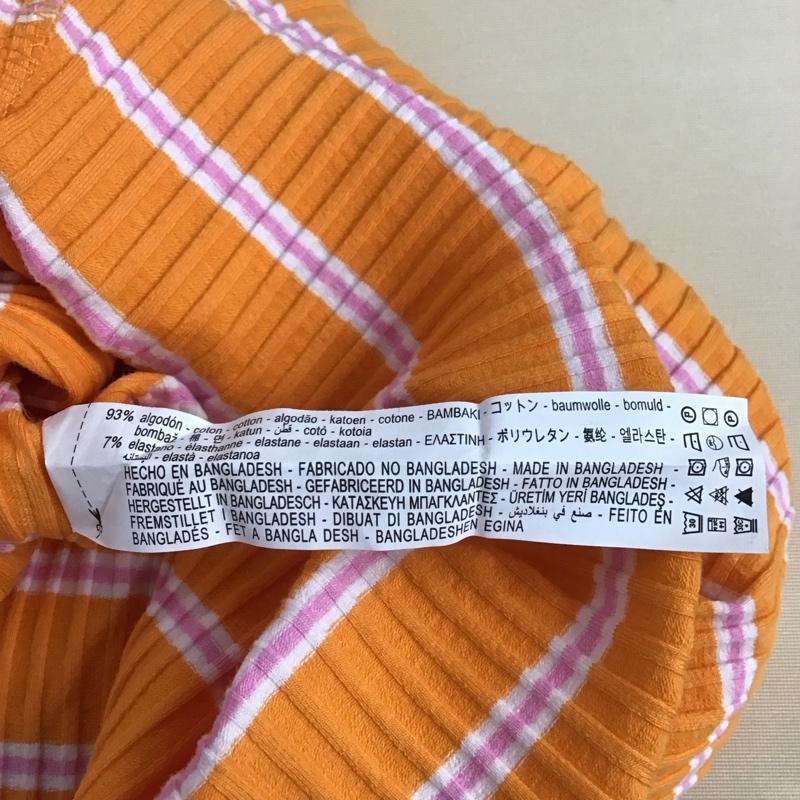 ザラ ZARA ワンピース ロングスカート ロングニットワンピース ノースリーブロングワンピース S ボーダー柄 橙 / オレンジ / レディース USED 古着 中古 10149088