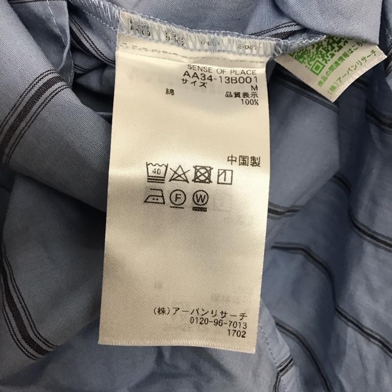 センスオブプレイス SENSEOFPLACE シャツ、ブラウス 長袖 aa34-13b001 長袖シャツ ストライプシャツ M ストライプ 水色 / ライトブルー / メンズ USED 古着 中古 10149303