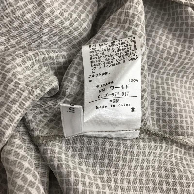 インデックス index シャツ、ブラウス 長袖 長袖シャツ 総柄シャツ ノーカラーシャツ M 総柄 灰 / グレー / レディース USED 古着 中古 10149370
