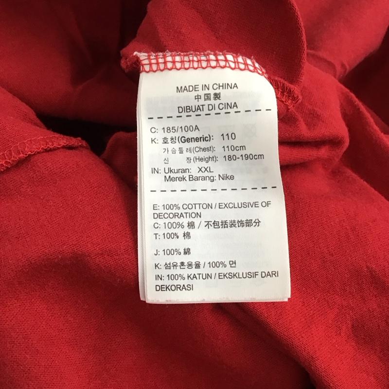 ナイキ NIKE Tシャツ 半袖 半袖カットソー プリントTシャツ クルーネックカットソー XXL プリント 赤 / レッド / メンズ USED 古着 中古 10149513