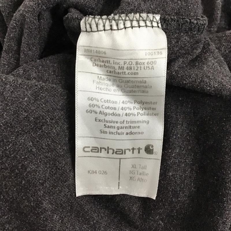 カーハート Carhartt Tシャツ 半袖 半袖カットソー プリントTシャツ ヘンリーネックカットソー XL ロゴ、文字 ダークグレー / ダークグレー / メンズ USED 古着 中古 10149609