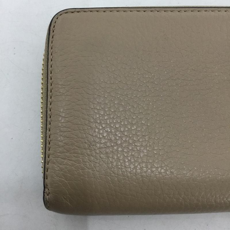 コーチ COACH 財布 長財布 ラウンドファスナー ロゴ、文字 ベージュ / ベージュ / レディース USED 古着 中古 10149867