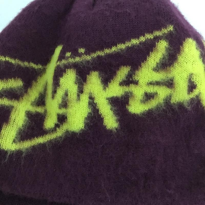 ステューシー STUSSY 帽子 ニット帽 SKULLCAP BRUSHED OUT STOCK BEANIE ビーニー ロゴ、文字 紫 / パープル / メンズ USED 古着 中古 10150003