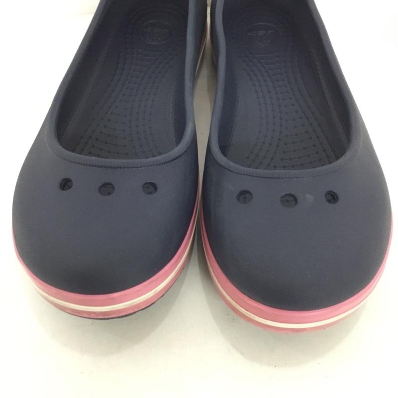 クロックス crocs シューズ シューズ フラットシューズ J2 キッズ 20cm 20.5cm パンプス 無地 紺 / ネイビー / X 桃 / ピンク / ガールズ USED 古着 中古 10150212