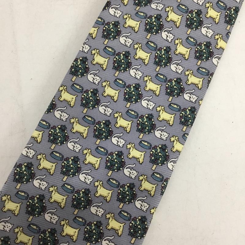 古着 USED ネクタイ ネクタイ JEAN PAUL GIRBAUD 犬 猫柄 総柄 灰 / グレー / メンズ USED 古着 中古 10150228
