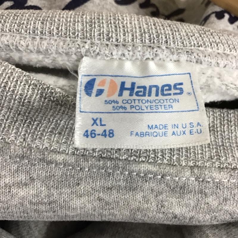 ヘインズ HANES トレーナー 長袖 長袖トレーナー スウェット クルーネック プルオーバー XL プリント 灰 / グレー / メンズ USED 古着 中古 10150313