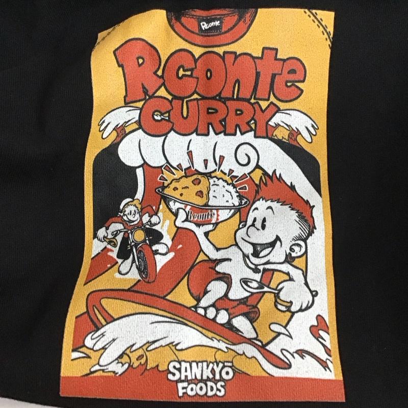 アールカンテ Rconte パーカー 長袖 長袖パーカー プルオーバーパーカー スウェット L プリント 黒 / ブラック / メンズ USED 古着 中古 10150349