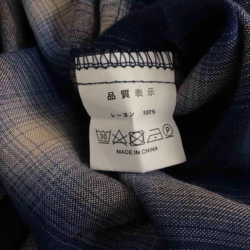 アンリラクシング unrelaxing シャツ、ブラウス 長袖 長袖シャツ チェックシャツ カラーシャツ ノーカラーシャツ S チェック 青 / ブルー / メンズ USED 古着 中古 10150354