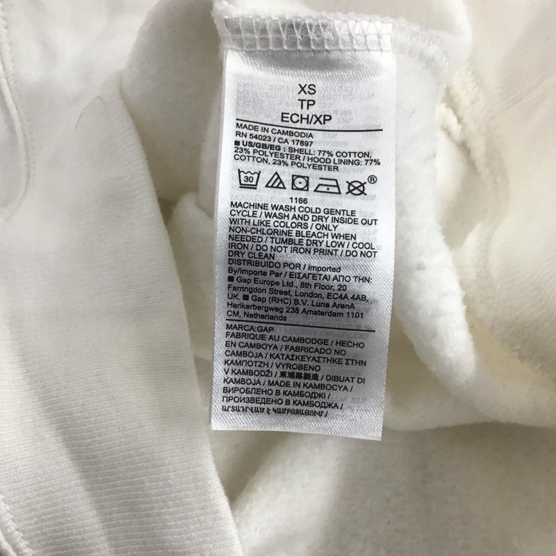 ギャップ GAP パーカー 長袖 XS ロゴ、文字 白 / ホワイト / メンズ USED 古着 中古 10150401