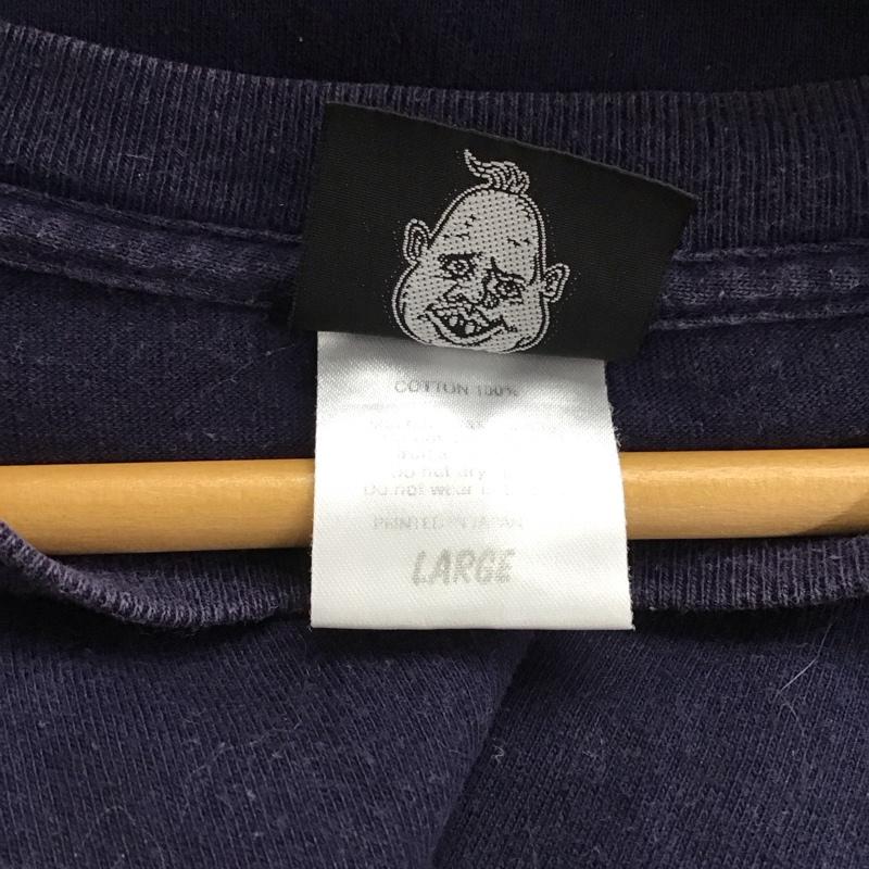 ヘッドグーニー HEADGOONIE Tシャツ 半袖 半袖カットソー プリントTシャツ クルーネックカットソー L プリント 紺 / ネイビー / メンズ USED 古着 中古 10150529