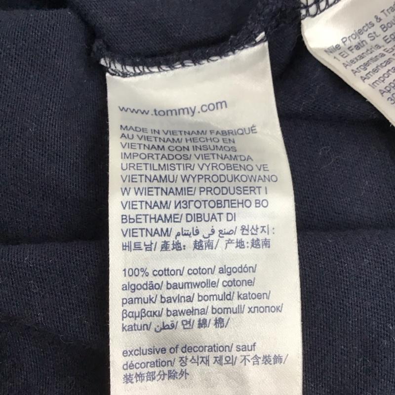 トミーヒルフィガー TOMMY HILFIGER Tシャツ 半袖 半袖カットソー プリントTシャツ クルーネックカットソー L ロゴ、文字 紺 / ネイビー / メンズ USED 古着 中古 10150535