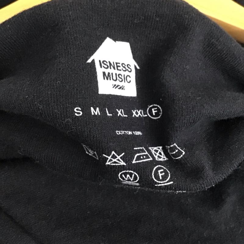イズネス ミュージック ISNESS MUSIC カットソー 長袖 長袖カットソー プリントTシャツ クルーネック FREE ロゴ、文字 黒 / ブラック / メンズ USED 古着 中古 10150613