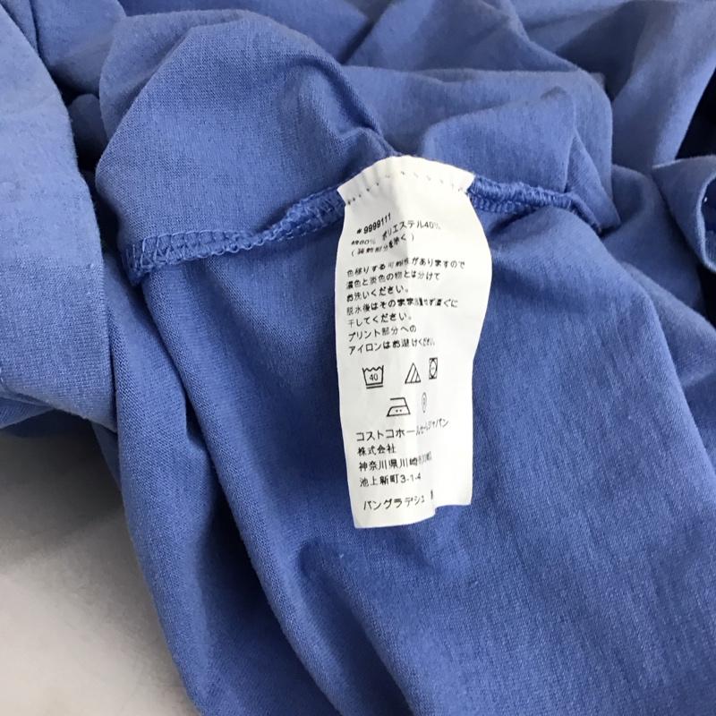 トミーヒルフィガー TOMMY HILFIGER Tシャツ 半袖 半袖カットソー プリントTシャツ クルーネックカットソー L ロゴ、文字 水色 / ライトブルー / メンズ USED 古着 中古 10150892