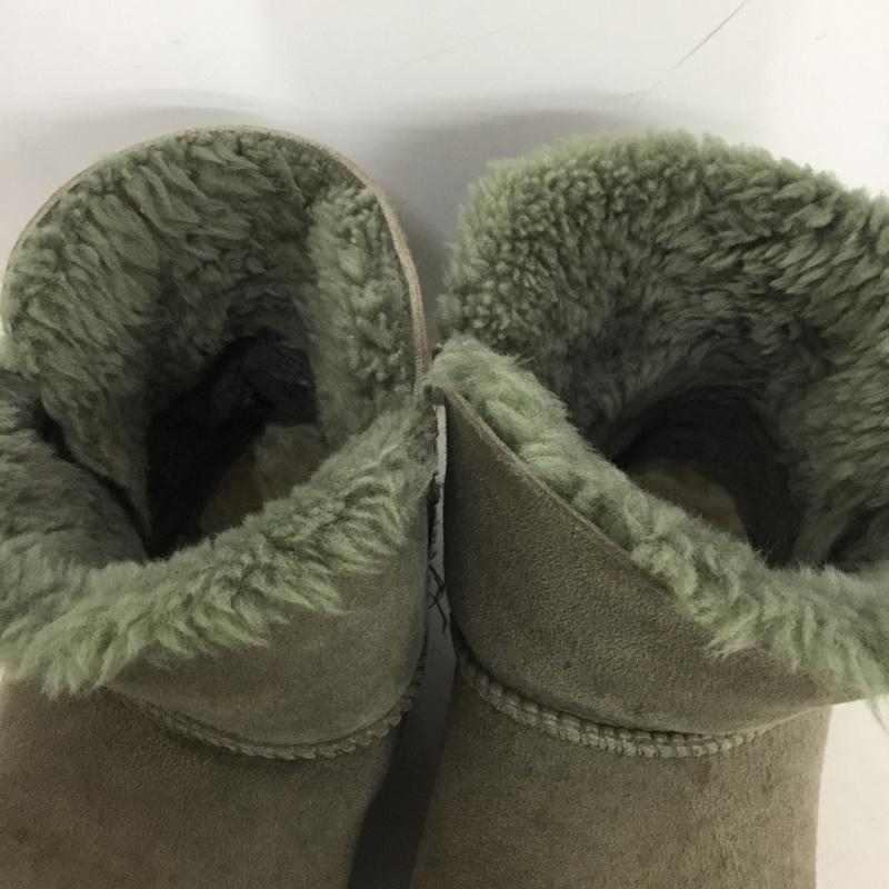 アグ UGG ブーツ ショートブーツ 3352 ムートンブーツ MINI BAILEY BUTTON 24cm 24.0cm ロゴ、文字 カーキ / カーキ / レディース USED 古着 中古 10151218