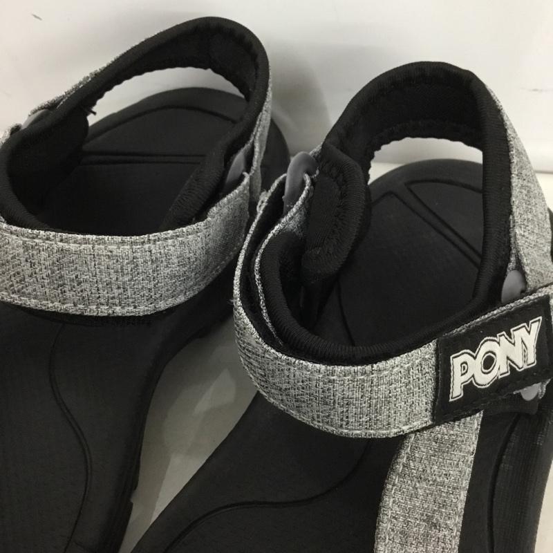 ポニー PONY サンダル サンダル PY-18150 スポーツサンダル M ロゴ、文字 黒 / ブラック / X 灰 / グレー / レディース USED 古着 中古 10151223