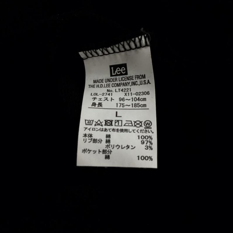 リー Lee トレーナー 長袖 長袖トレーナー スウェット クルーネック プルオーバー L ロゴ、文字 黒 / ブラック / メンズ USED 古着 中古 10151332