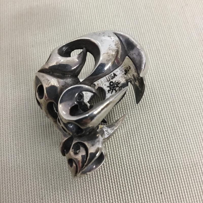 テンダーロイン TENDERLOIN アクセサリー 指輪 ボルネオスカルリング 19号 箱有 無地 銀 / シルバー / silver color メンズ USED 古着 中古 10151445
