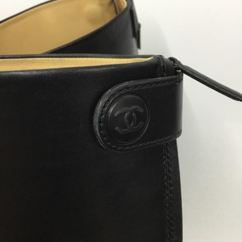 シャネル CHANEL ブーツ ロングブーツ キルティング 38.5 バックファスナー ココマーク 無地 黒 / ブラック / black レディース USED 古着 中古 10151527