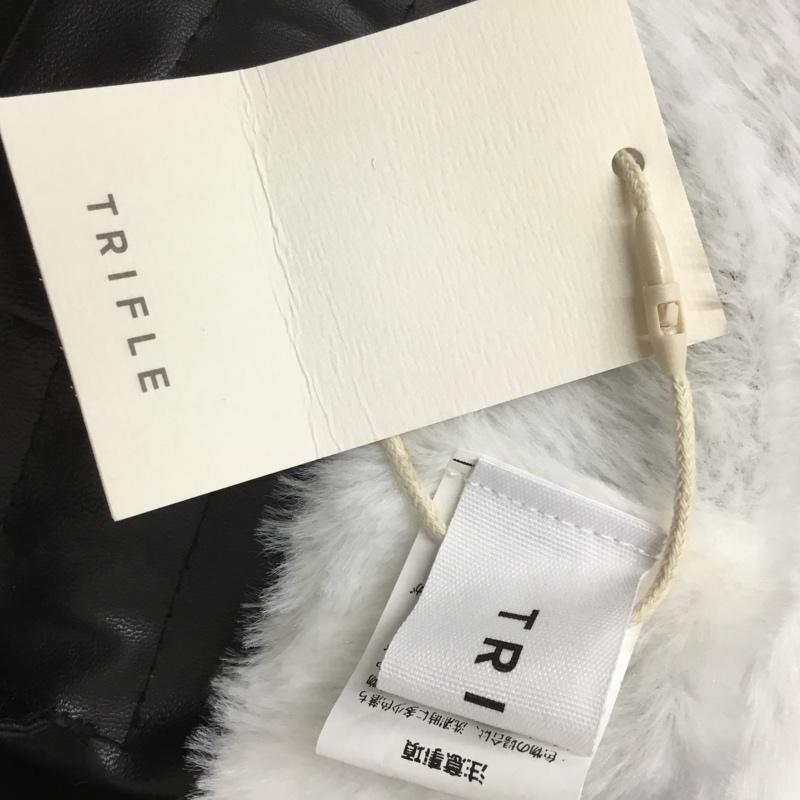 古着 USED ジャケット、上着 ジャケット、ブレザー フェイクレザー TRIFLE FREE 無地 黒 / ブラック / black X 白 / ホワイト / white レディース USED 古着 中古 10151551