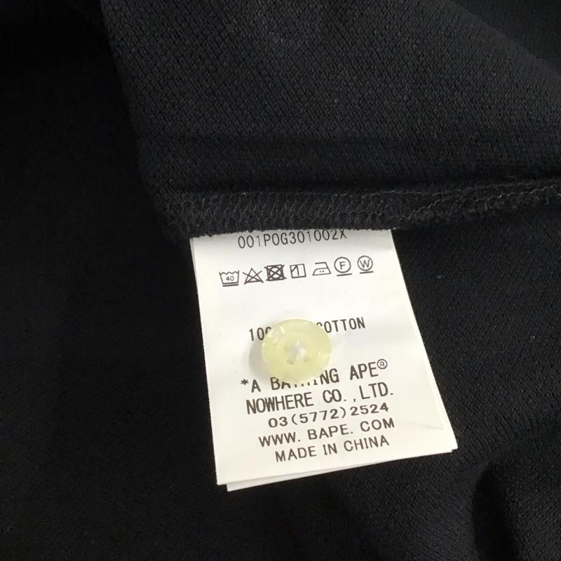 アベイシングエイプ A BATHING APE ポロシャツ 半袖 半袖ポロシャツ カラーシャツ 半袖カットソー XXL ロゴ、文字 黒 / ブラック / black メンズ USED 古着 中古 10151566