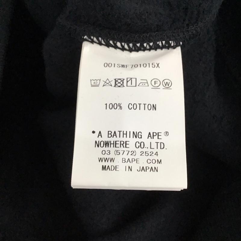 アベイシングエイプ A BATHING APE トレーナー 長袖 長袖トレーナー スウェット クルーネック プルオーバー XXL ロゴ、文字 黒 / ブラック / black メンズ USED 古着 中古 10151567