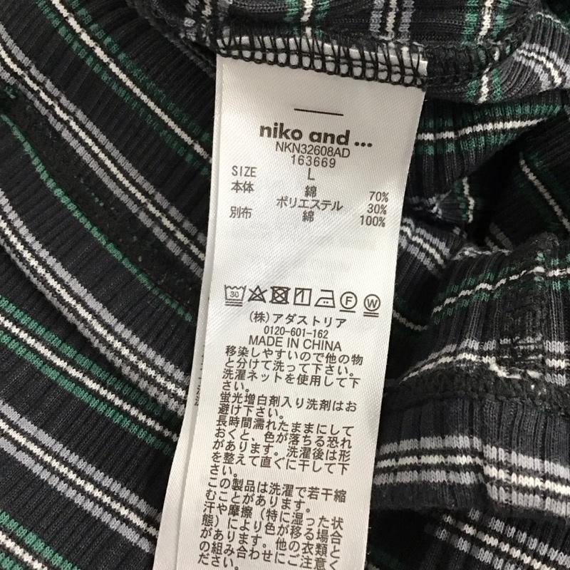 ニコアンド niko and... カットソー 長袖 NKN32608AD クルーネック マルチボーダー リブ ロンT L ボーダー柄 マルチカラー / マルチカラー / multicolor レディース USED 古着 中古 10151622