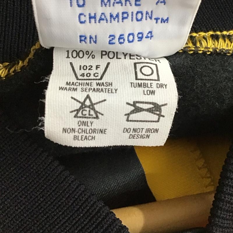 チャンピオン Champion ジャケット、上着 ジャンパー、ブルゾン アウター スタジャン 古着 前ボタン L ロゴ、文字 黄 / イエロー / yellow メンズ USED 古着 中古 10151654
