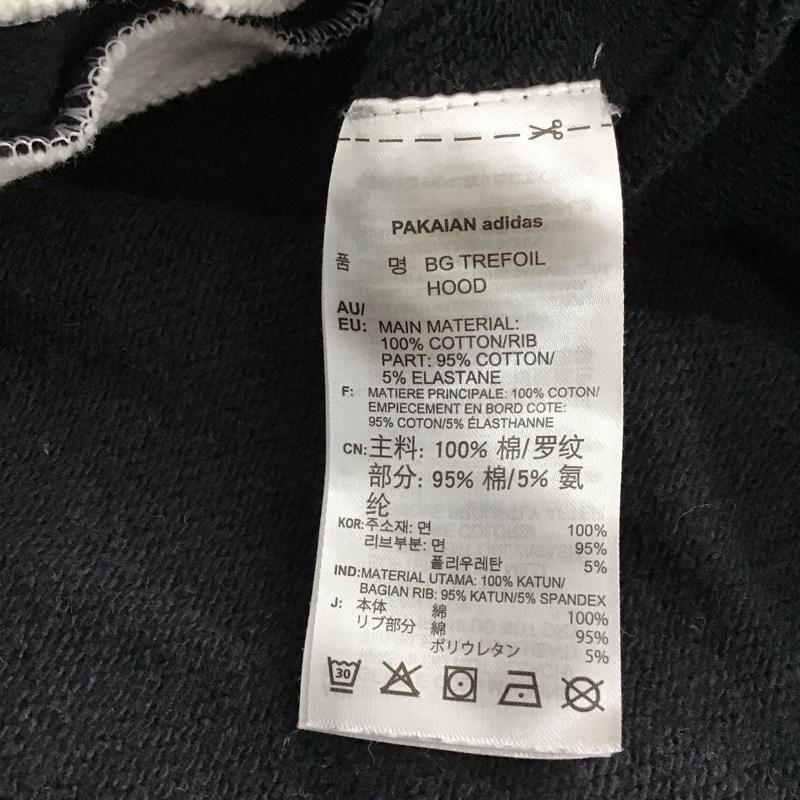アディダス adidas パーカー 長袖 fm9908 プルオーバーパーカー プリントパーカー L ロゴ、文字 白 / ホワイト / white X 黒 / ブラック / black メンズ USED 古着 中古 10151752