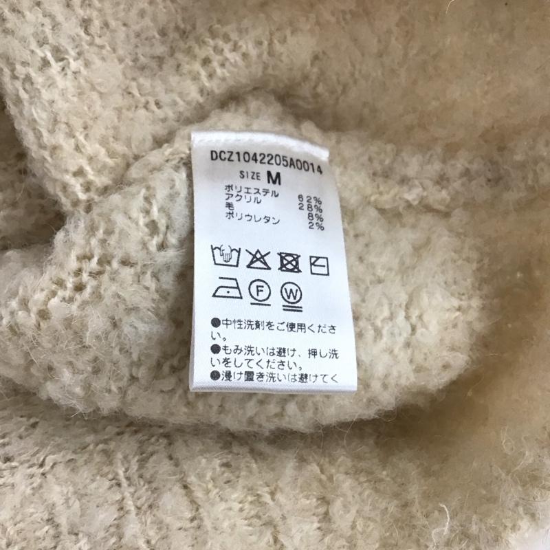ディスコート Discoat カーディガン 長袖 長袖ニットカーディガン 前ボタン ノーカラー M 無地 アイボリー / アイボリー / レディース USED 古着 中古 10151873