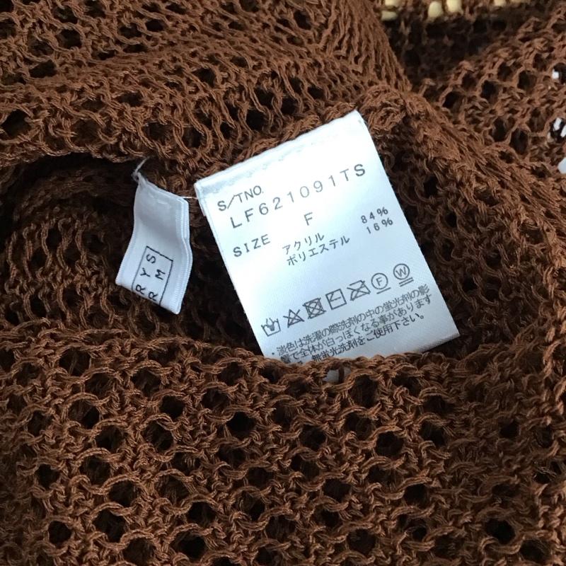 ローリーズファーム LOWRYS FARM カットソー 半袖 半袖カットソー 編み上げニットカットソー FREE 無地 茶 / ブラウン / brown レディース USED 古着 中古 10151887