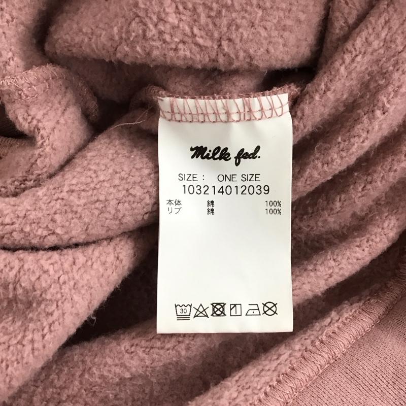 ミルクフェド MILKFED. トレーナー 長袖 長袖トレーナー スウェット クルーネック プルオーバー ONE SIZE ロゴ、文字 桃 / ピンク / pink レディース USED 古着 中古 10151898