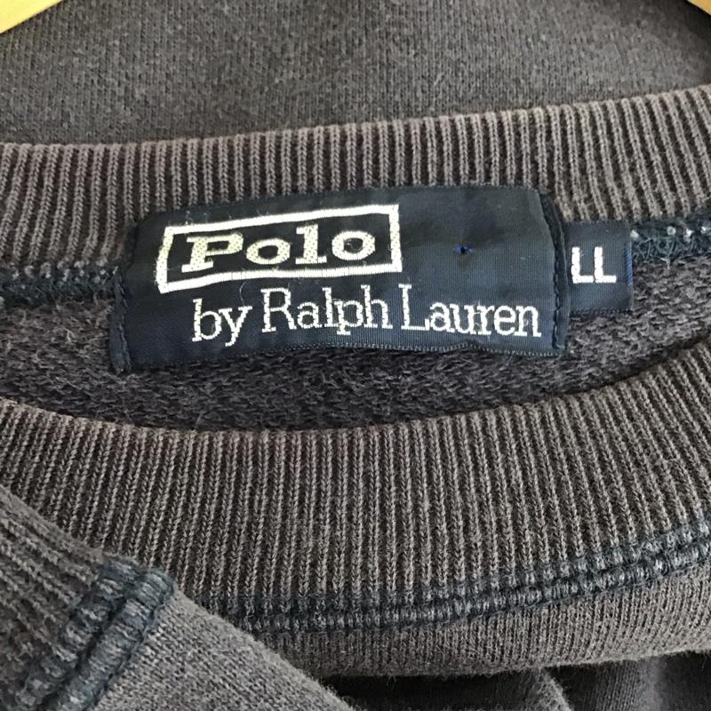 ポロバイラルフローレン Polo by RALPH LAUREN トレーナー 長袖 長袖トレーナー スウェット クルーネック プルオーバー LL ロゴ、文字 紺 / ネイビー / navy メンズ USED 古着 中古 10151950