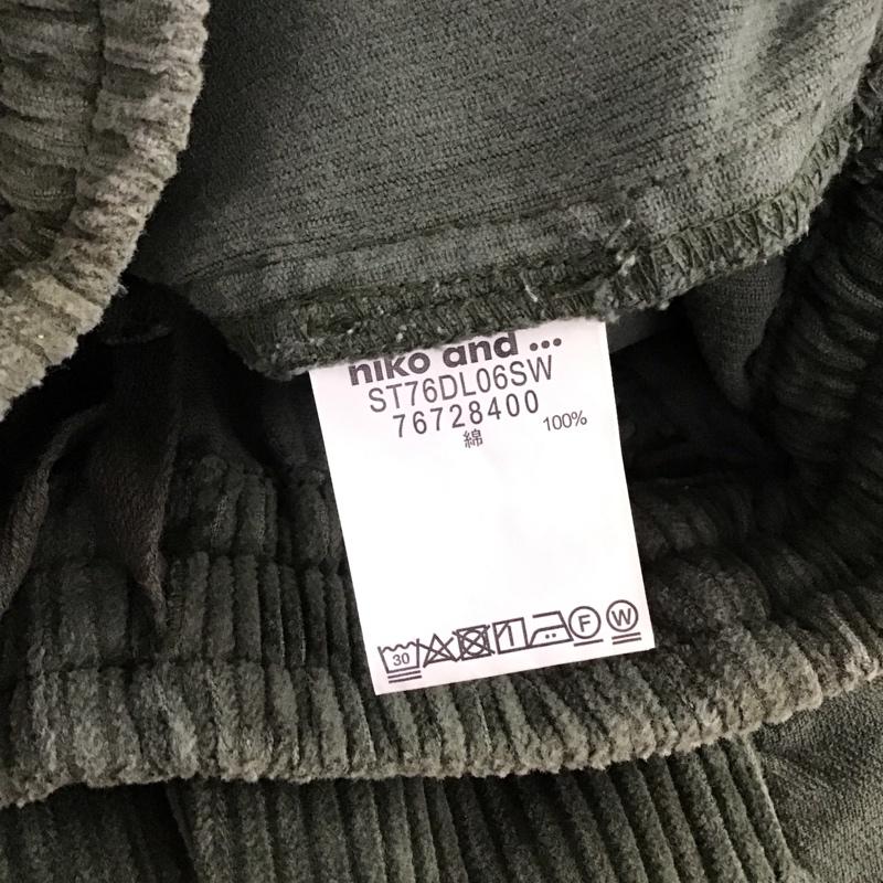 ニコアンド niko and... ボトムス ボトムス ST76dl06sw コーデュロイ ワイドパンツ L 無地 カーキ / カーキ / khaki レディース USED 古着 中古 10152038