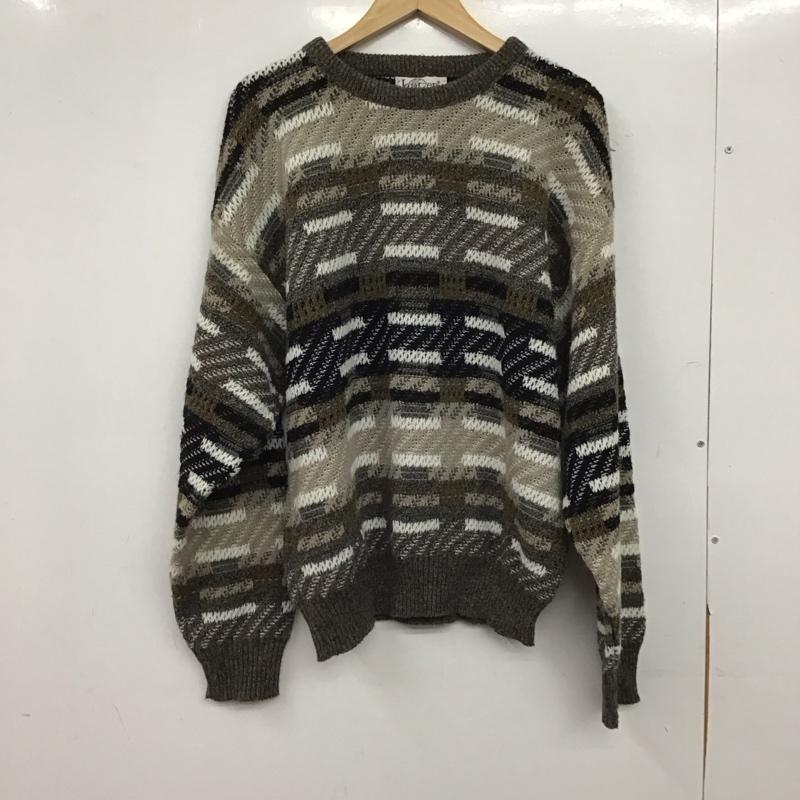 ジャンセン Jantzen ニット、セーター 長袖 長袖ニットカットソー クルーネック セーター L プリント マルチカラー / マルチカラー / multicolor メンズ USED 古着 中古 10152188