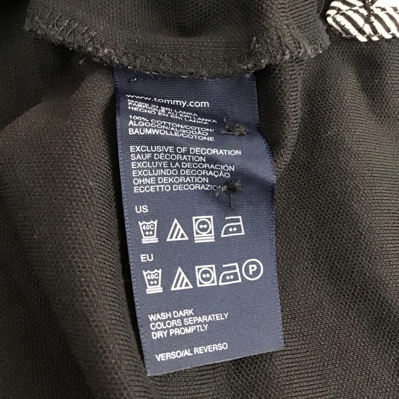 トミーヒルフィガー TOMMY HILFIGER ポロシャツ 長袖 S 無地 黒 / ブラック / black メンズ USED 古着 中古 10152227