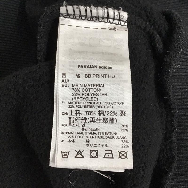 アディダス adidas パーカー 長袖 長袖パーカー プルオーバーパーカー スウェット S プリント 黒 / ブラック / black メンズ USED 古着 中古 10152297