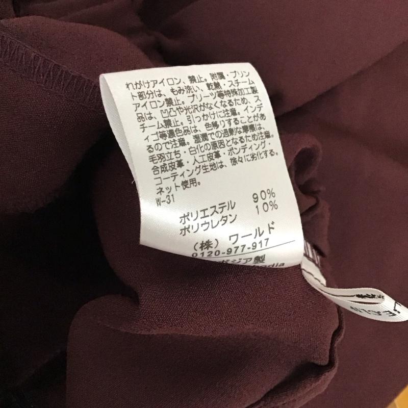 オペークドットクリップ OPAQUE.CLIP パンツ スラックス スラックスパンツ ワイドパンツ センタータックパンツ 36 無地 えんじ / ワインレッド / dark red レディース USED 古着 中古 10152343