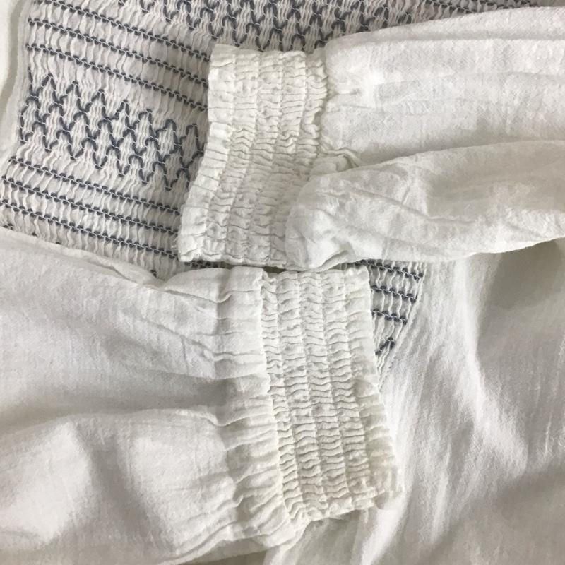 アースミュージックアンドエコロジー earth music&ecology カットソー 長袖 FREE 刺繍 白 / ホワイト / white レディース USED 古着 中古 10152647