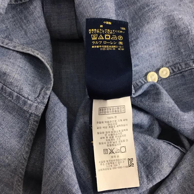ポロラルフローレン POLO RALPH LAUREN シャツ、ブラウス 長袖 長袖シャツ 無地シャツ カラーシャツ 8 ロゴ、文字 インディゴ / インディゴ / Indigo メンズ USED 古着 中古 10152665