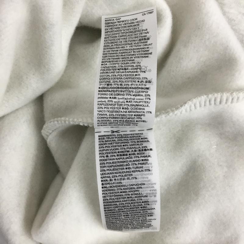 ギャップ GAP パーカー 長袖 キッズ 裏起毛 プルオーバー フーディー 140cm L ロゴ、文字 灰 / グレー / gray ボーイズ USED 古着 中古 10152677