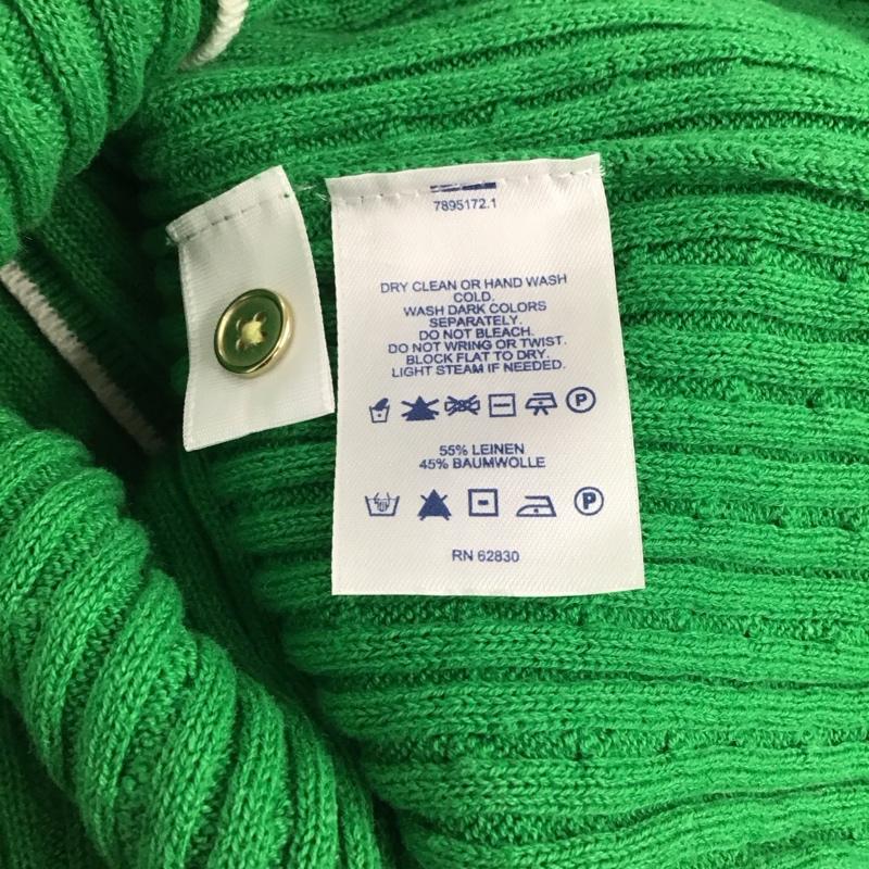 ランズエンド LANDS END カーディガン 長袖 長袖ニットカーディガン 前ボタン ノーカラー XL 無地 緑 / グリーン / green レディース USED 古着 中古 10152778