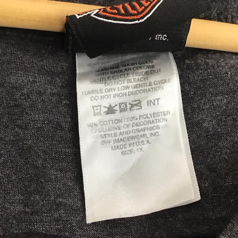 ハーレーダビッドソン Harley-Davidson Tシャツ 半袖 プリント X ロゴ、文字 チャコールグレー / チャコールグレー / レディース USED 古着 中古 10153002