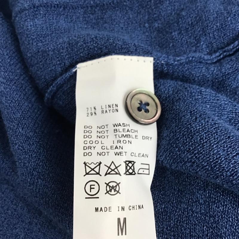 インヘリット INHERIT カーディガン 長袖 長袖カーディガン 前ボタン ニットカーディガン L 無地 青 / ブルー / blue メンズ USED 古着 中古 10153020