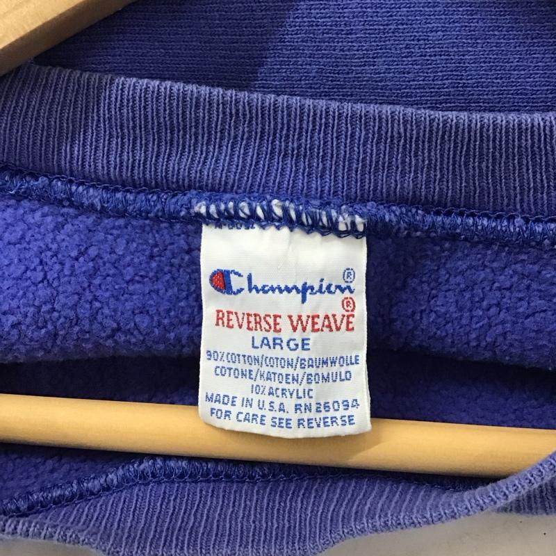 チャンピオン Campion トレーナー 長袖 長袖トレーナー スウェット クルーネック プルオーバー L ロゴ、文字 青 / ブルー / blue メンズ USED 古着 中古 10153206